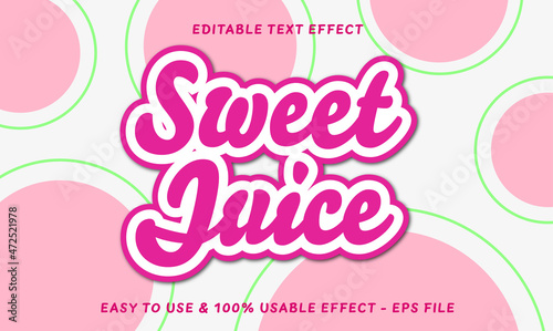sweet juice editable text effect with modern style compatible for business or product logo