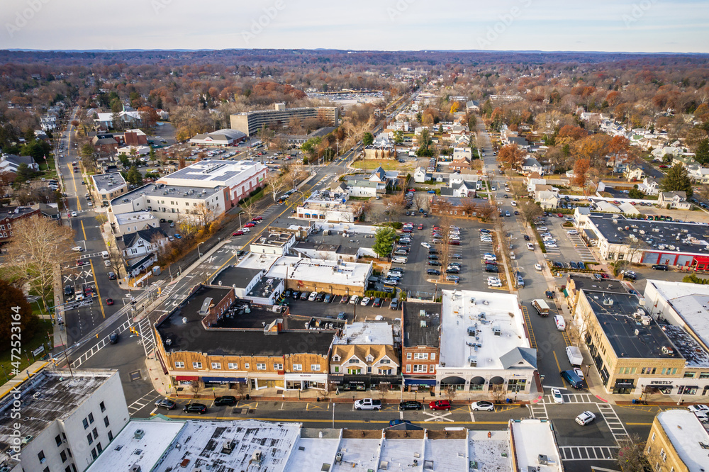 Fototapeta premium Aerial Drone of Westwood New Jersey 