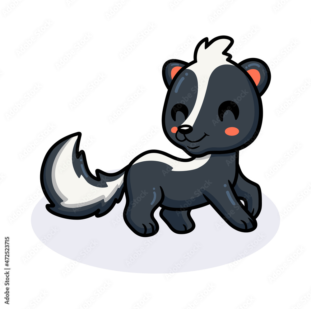 Obraz premium Cute little skunk cartoon posing