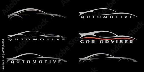 super car icons set. elegant sport car collection logo. auto, automobile, automotive luxury symbol 