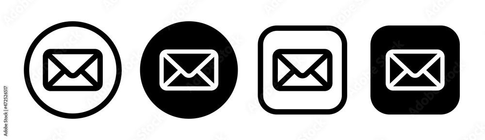 Mail icon set. Letter envelope icon vector illustration Stock Vector ...