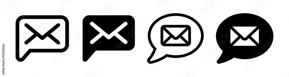 Mail message icon in black design. Communication symbol Mail message icon in black design. Communication symbol