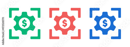 Business Maintenance icon. Cog wheel with dollar symbol vector illustration.