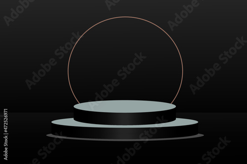 podium with black background podium
