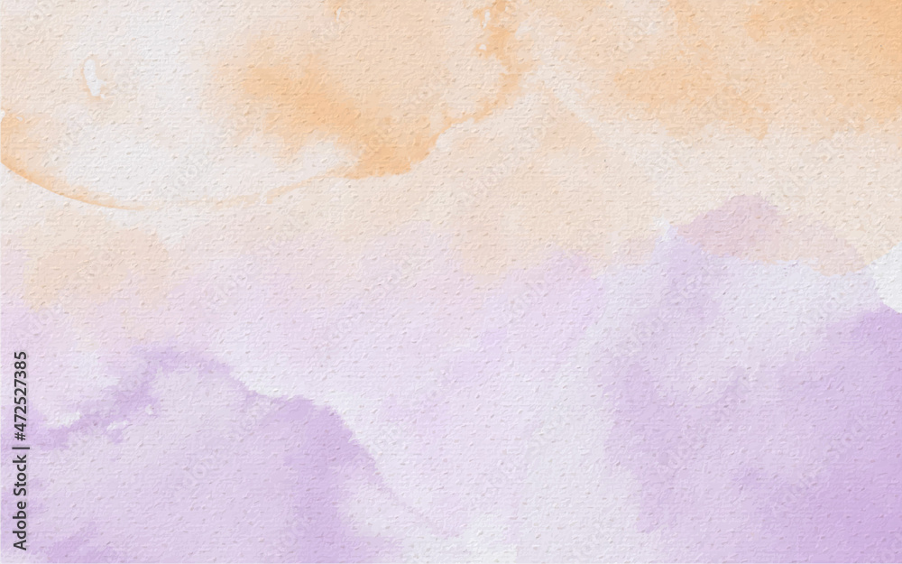 Obraz premium Watercolor orange purple color Background Illustration