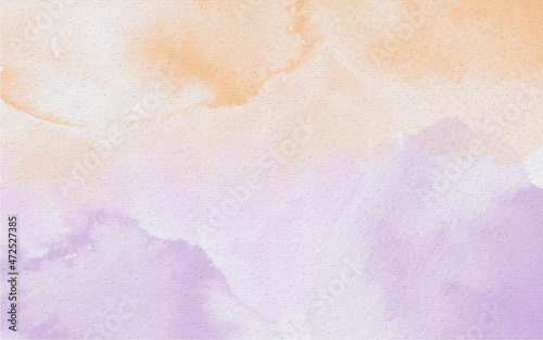 Watercolor orange purple color Background Illustration