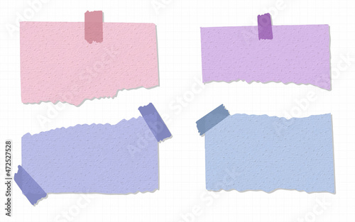 Collection of lovely Torn paper colorful Hand Painted Watercolor