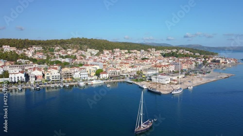 Wallpaper Mural Aerial drone video of Argostoli, famous city and capital of Cefalonia island at dawn, Ionian, Greece Torontodigital.ca