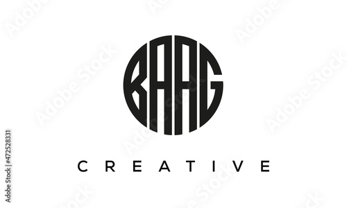 Letters BAAG creative circle logo design vector  4 letters logo