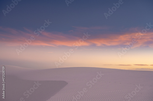 White Dunes Fade Into The Sky At Sunset