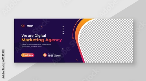 Digital marketing Facebook cover and corporate web banner template