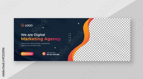Digital marketing Facebook cover and corporate web banner template