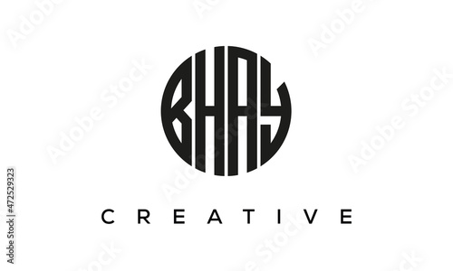 Letters BHAY creative circle logo design vector, 4 letters logo photo