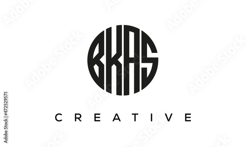 Letters BKAS creative circle logo design vector  4 letters logo