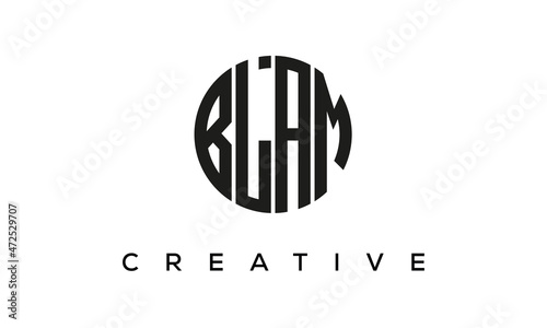 Letters BLAM creative circle logo design vector, 4 letters logo