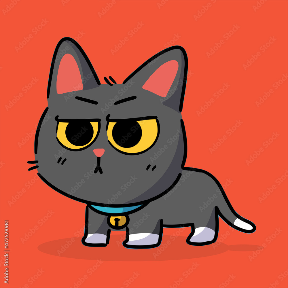 Confused Kitten Character Doodle Illustration Confused Kitten Character Doodle Illustration
