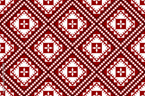 Geometric ethnic oriental seamless pattern traditional Design for background,carpet,wallpaper.clothing,wrapping,Batik fabric,Vector illustration.embroidery style - Sadu, sadou, sadow or sado