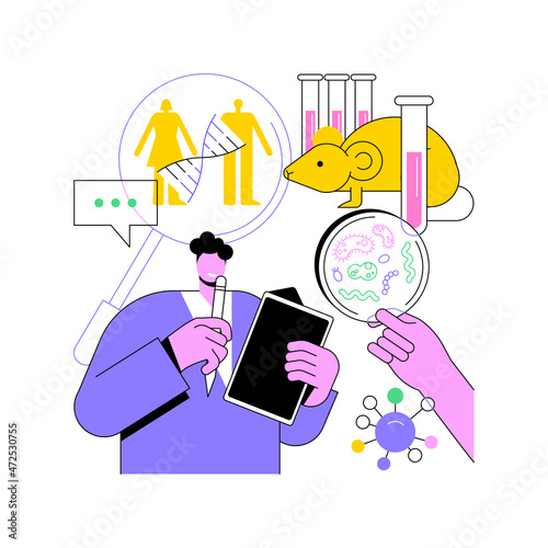Genetically modified organism abstract concept vector illustration. Genetically modified food, transgenic organism, gene modification, molecular engineering, GMO level abstract metaphor.