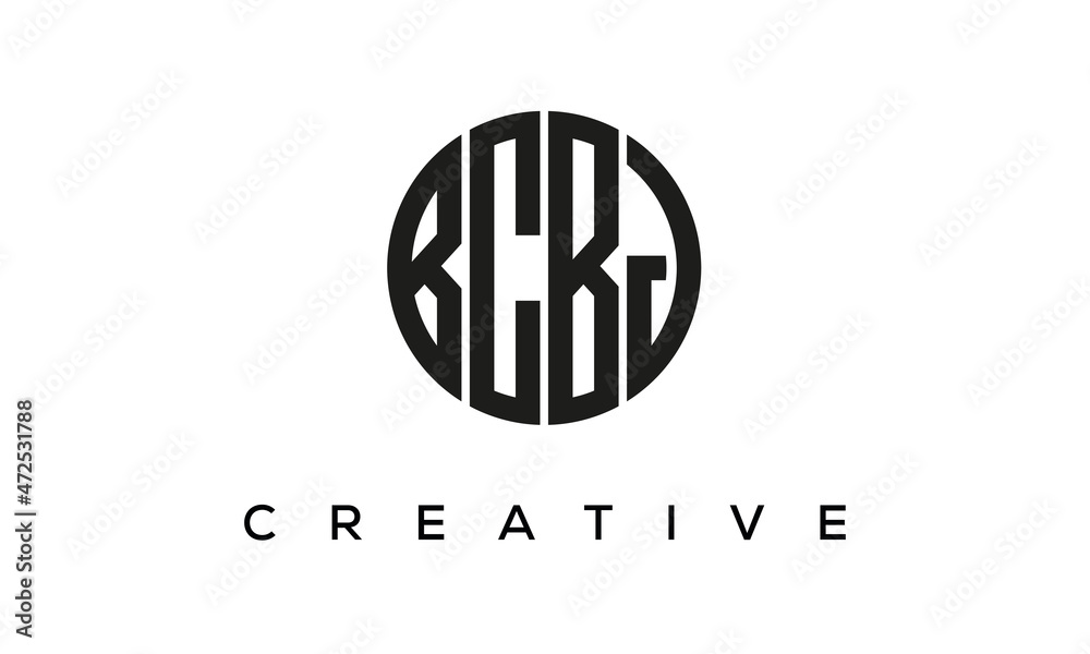 Letters BCBJ creative circle logo design vector, 4 letters logo