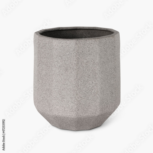 Gray concrete plant pot for home decor