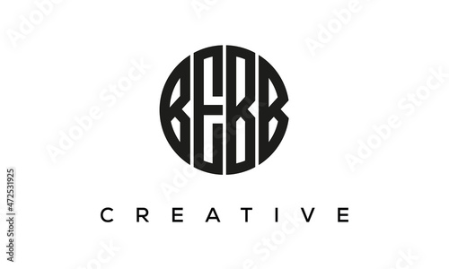 Letters BEBB creative circle logo design vector, 4 letters logo photo