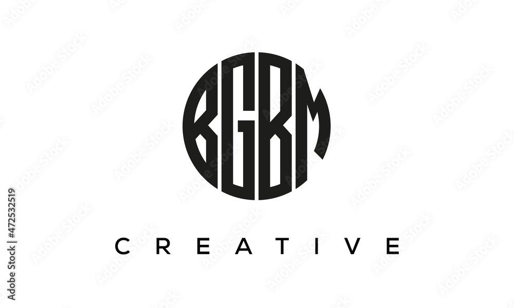 Letters BGBM creative circle logo design vector, 4 letters logo Letters BGBM creative circle logo design vector, 4 letters logo