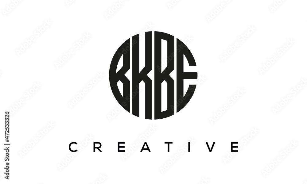 Letters BKBE creative circle logo design vector, 4 letters logo Letters BKBE creative circle logo design vector, 4 letters logo