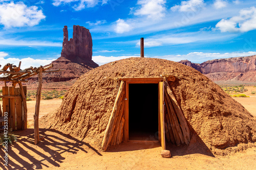 Native american hogans at Monument Valley