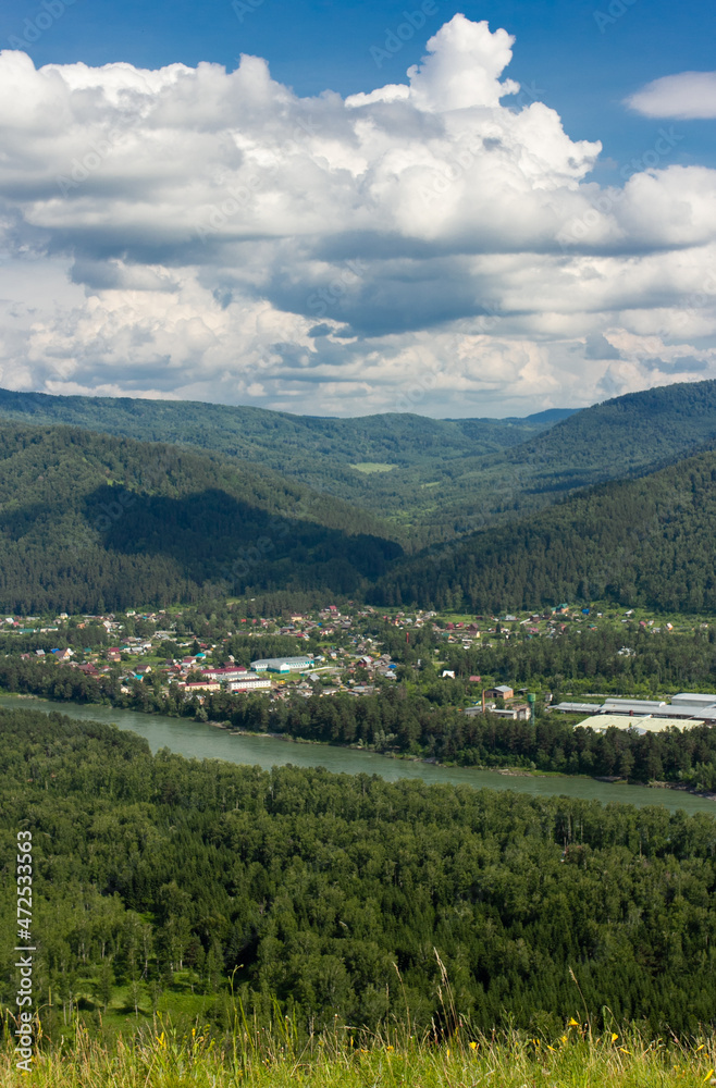 Fototapeta premium Top view from above in Altay, Russia
