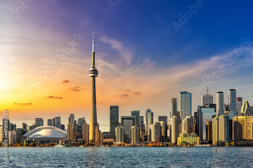 Toronto and CN Tower at sunset