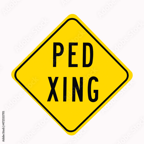 Wallpaper Mural Bright Yellow, PED XING, pedestrian crossing traffic road warning sign Torontodigital.ca