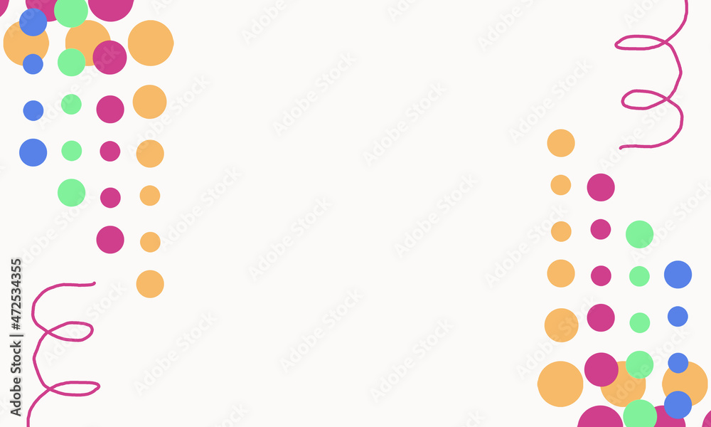 white background with stacks of circles and spirals on the right and left white background with stacks of circles and spirals on the right and left