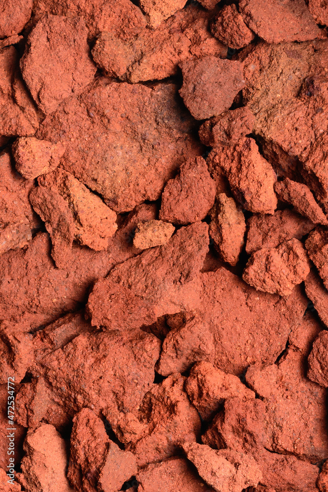 sydvest tøjlerne analyse abstract of red clay soil, copper oxide contained rock in deep red color  tone, closeup background, texture, taken from above Stock Photo | Adobe  Stock