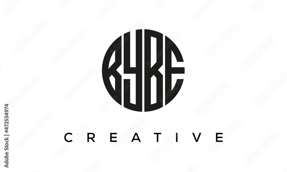 Letters BYBE creative circle logo design vector, 4 letters logo Letters BYBE creative circle logo design vector, 4 letters logo
