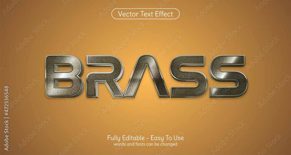 Obraz premium Brass editable text effect template style