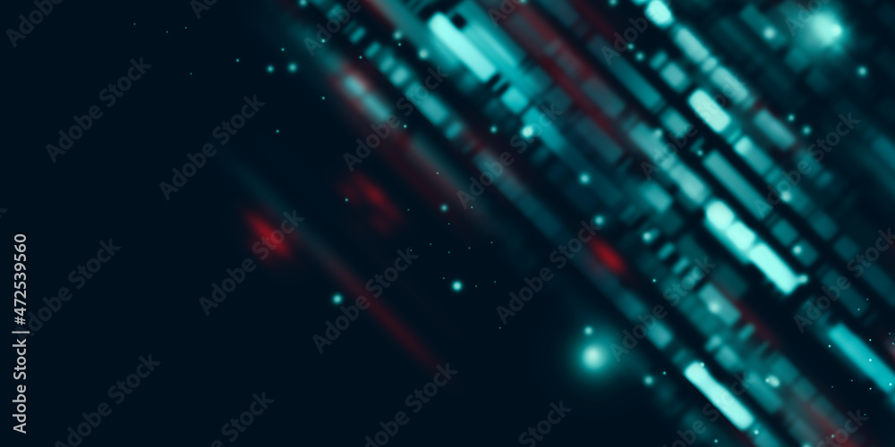 Obraz premium technology background Light lines and blur 3D illustration