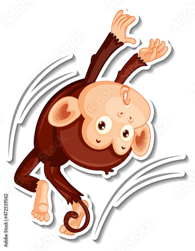 Monkey animal cartoon sticker