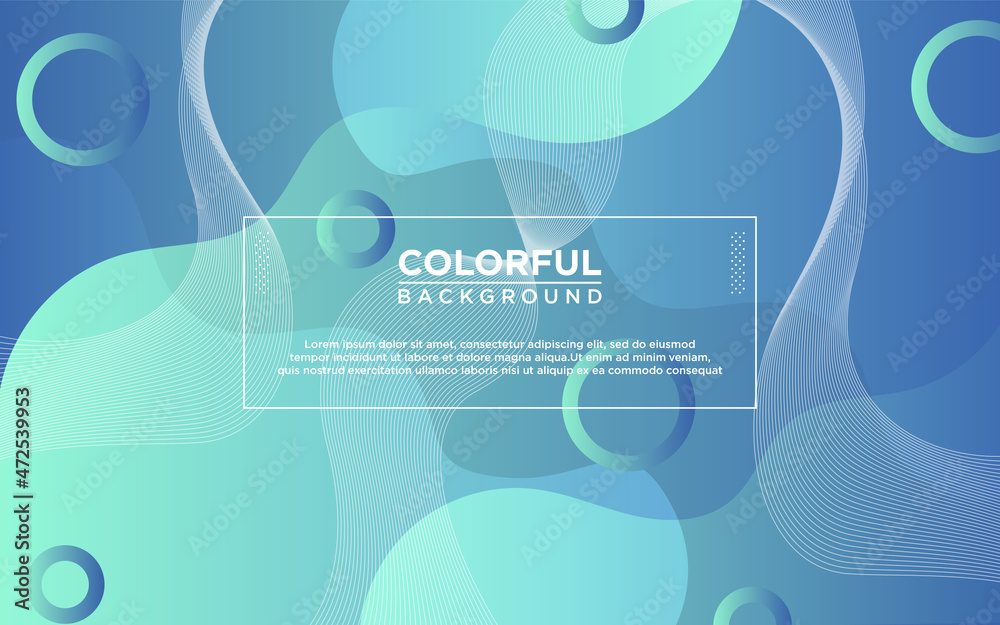 Liquid blue color background design. Fluid gradient shapes composition. Futuristic design