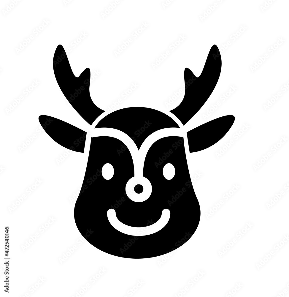 Christmas Elk black icon. Isolated simple vector icon Christmas Elk black icon. Isolated simple vector icon