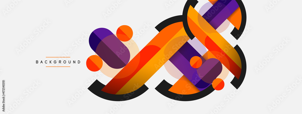 Round geometric shapes lines and circles. Vector template for wallpaper banner background or landing page Round geometric shapes lines and circles. Vector template for wallpaper banner background or landing page