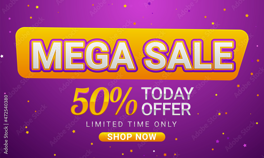 Mega sale special offer banner template