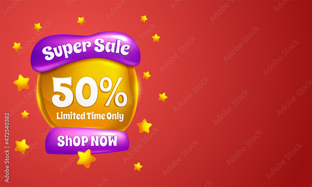 Naklejka premium Super sale special offer banner template