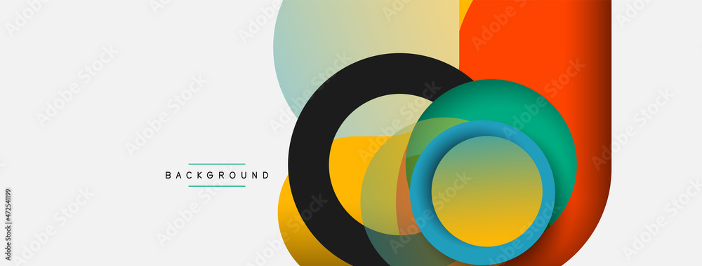 Circle and round shapes abstract background. Vector illustration for wallpaper banner background or landing page Circle and round shapes abstract background. Vector illustration for wallpaper banner background or landing page