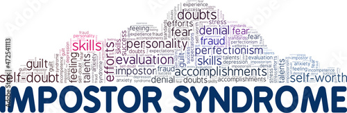Impostor Syndrome conceptual vector illustration word cloud isolated on white background.