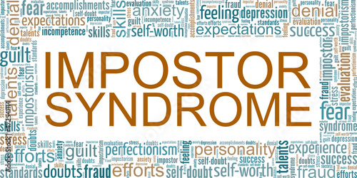 Impostor Syndrome conceptual vector illustration word cloud isolated on white background.
