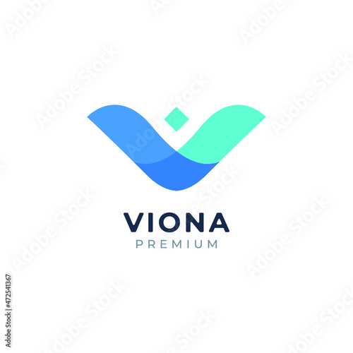 initial v logo modern design concept