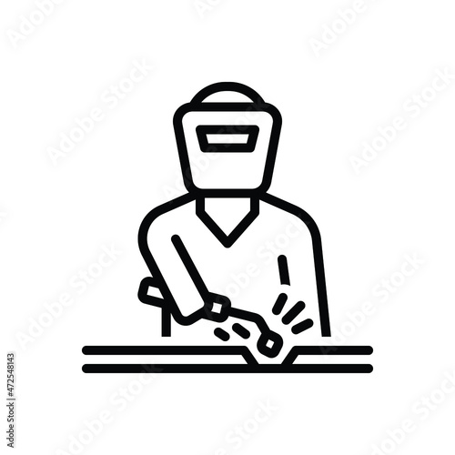 Black line icon for welding