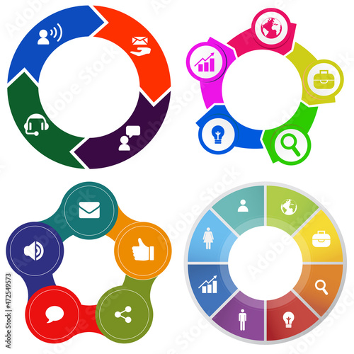 Business infographics. Set of pie chart	
