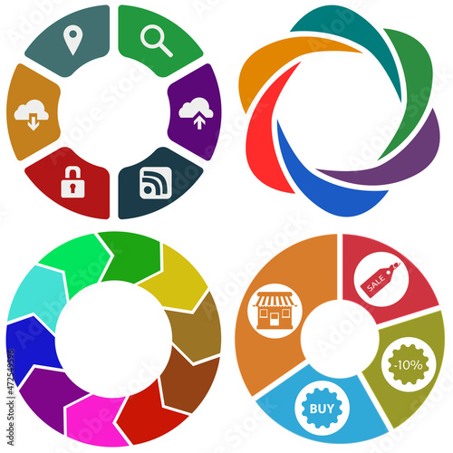 Business infographics. Set of pie chart	
