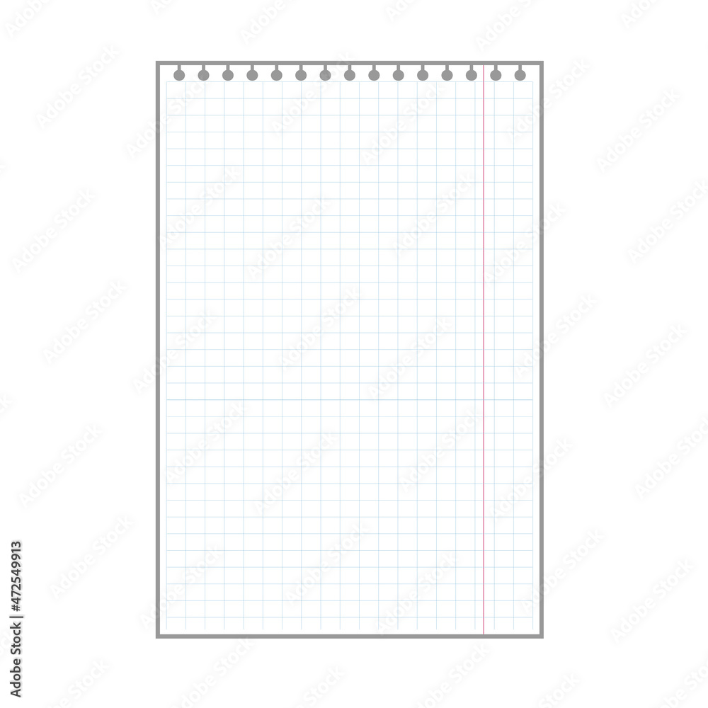 blank checkered plaid sheet, notepad page with ring holes blank checkered plaid sheet, notepad page with ring holes
